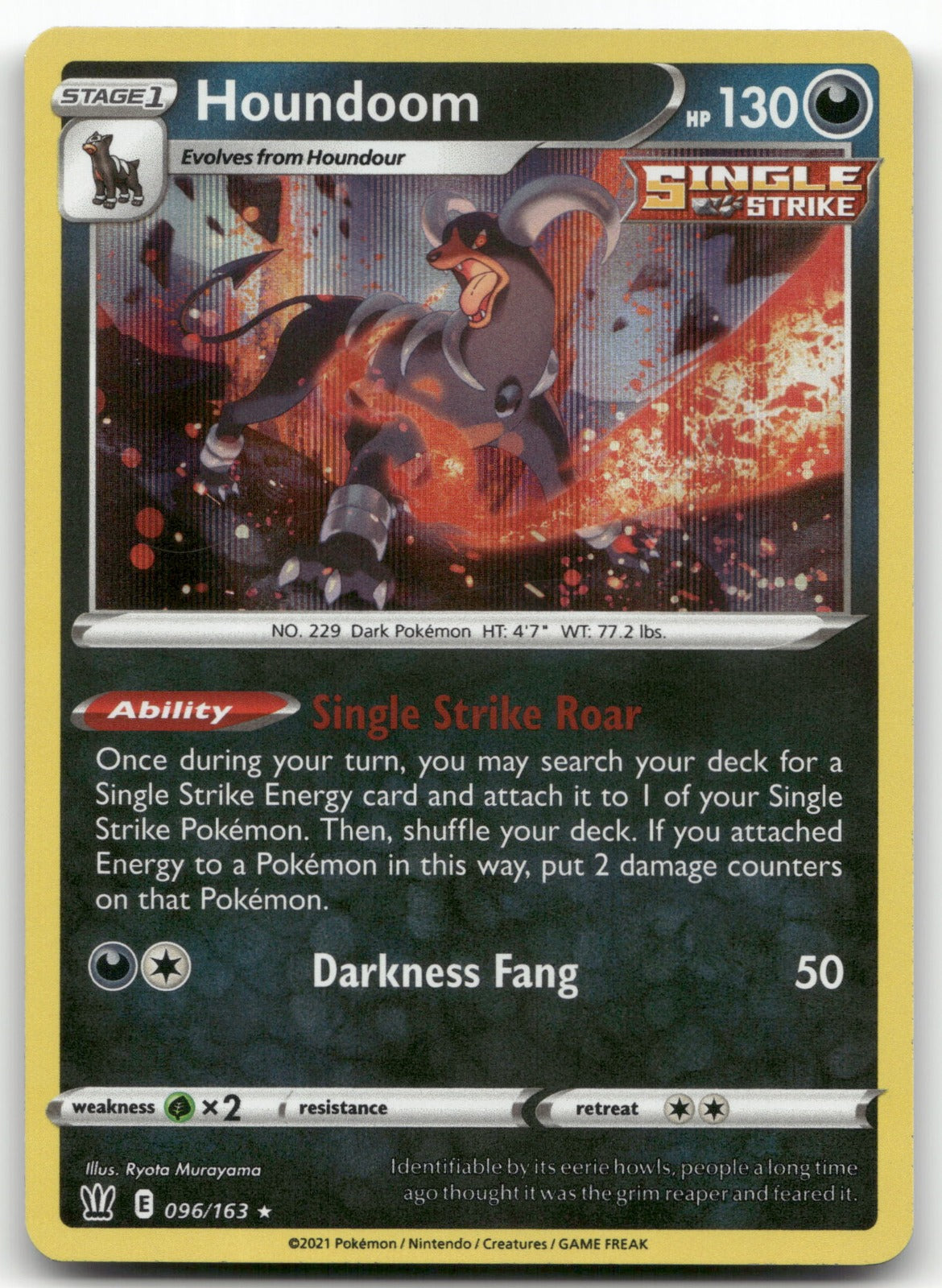 Houndoom Holo Rare SWSH05: Battle Styles 096/163 NM