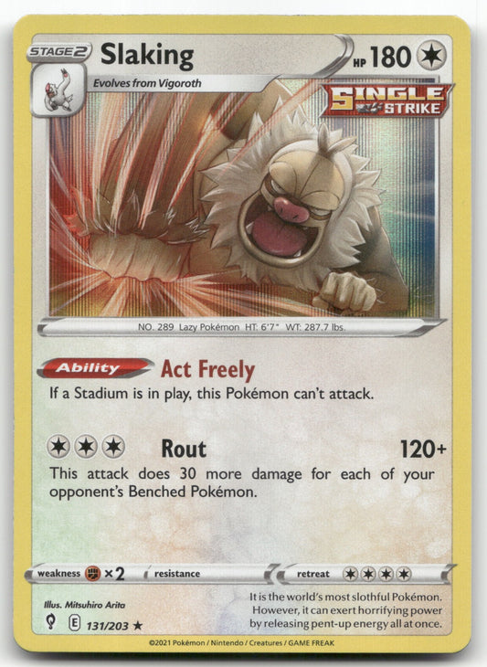 Slaking Holo Rare SWSH07: Evolving Skies 131/203 NM