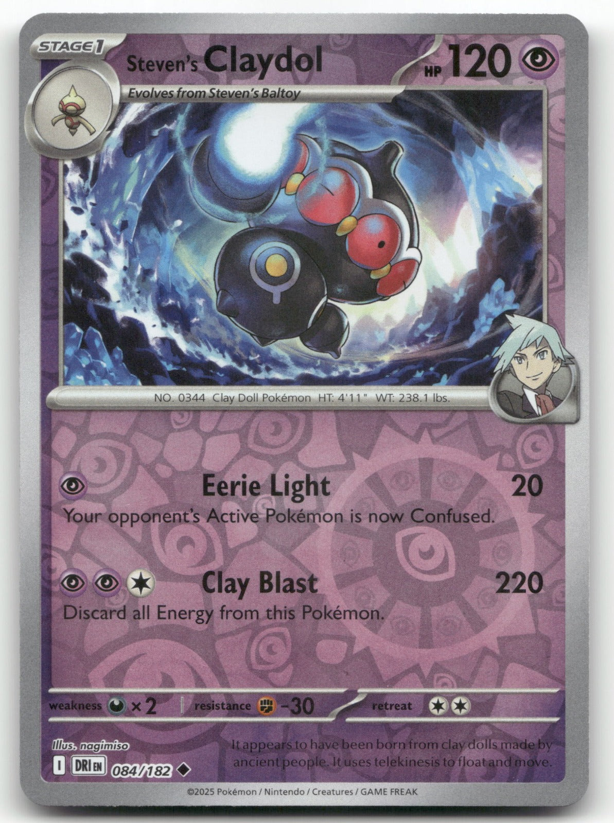 Steven's Claydol Uncommon SV10: Destined Rivals 084/182 NM