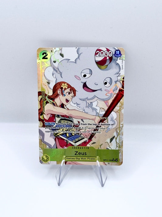 Zeus (Alternate Art) R A Fist of Divine Speed OP11-106 NM