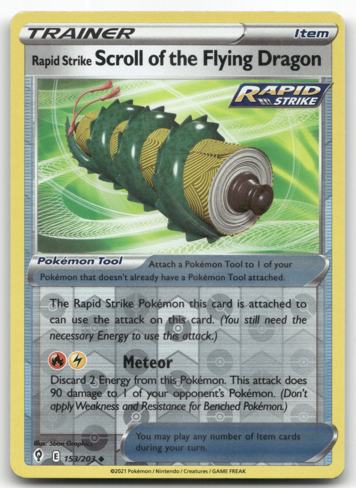 Rapid Strike Scroll of the Flying Dragon Uncommon SWSH07: Evolving Skies 153/203 NM