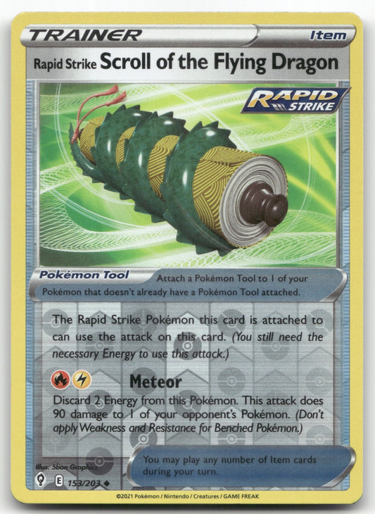 Rapid Strike Scroll of the Flying Dragon Uncommon SWSH07: Evolving Skies 153/203 NM