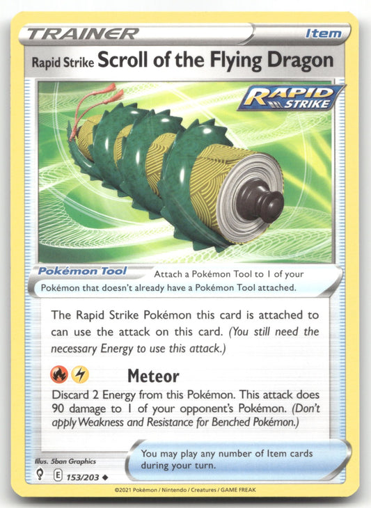 Rapid Strike Scroll of the Flying Dragon Uncommon SWSH07: Evolving Skies 153/203 NM