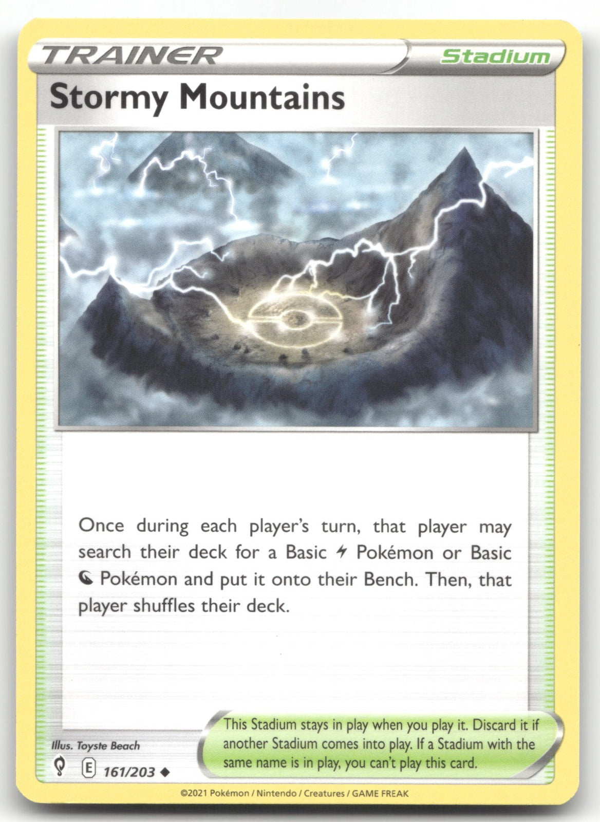 Stormy Mountains Uncommon SWSH07: Evolving Skies 161/203 NM