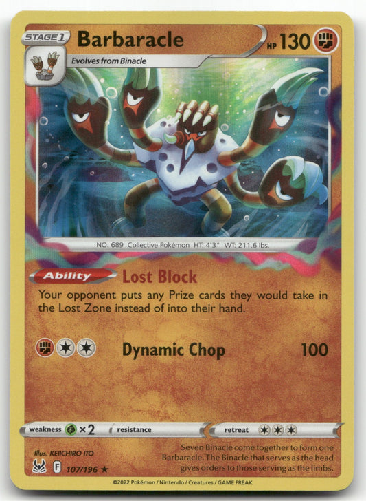 Barbaracle Holo Rare SWSH11: Lost Origin 107/196 NM