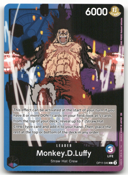 Monkey.D.Luffy (040) L A Fist of Divine Speed OP11-040 NM
