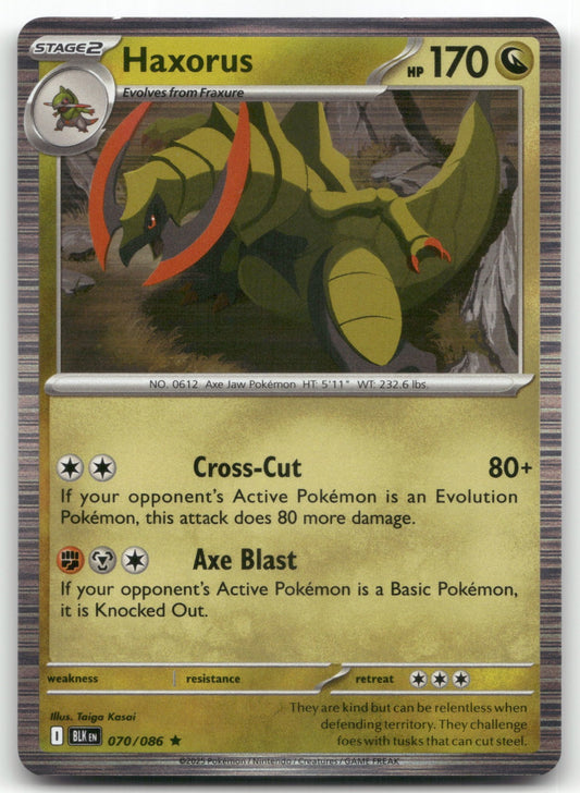 Haxorus Rare SV: Black Bolt 070/086 NM