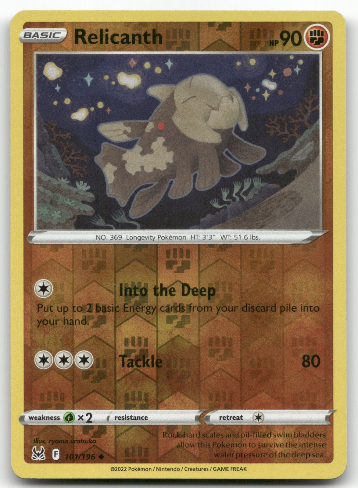 Relicanth Uncommon SWSH11: Lost Origin 101/196 NM