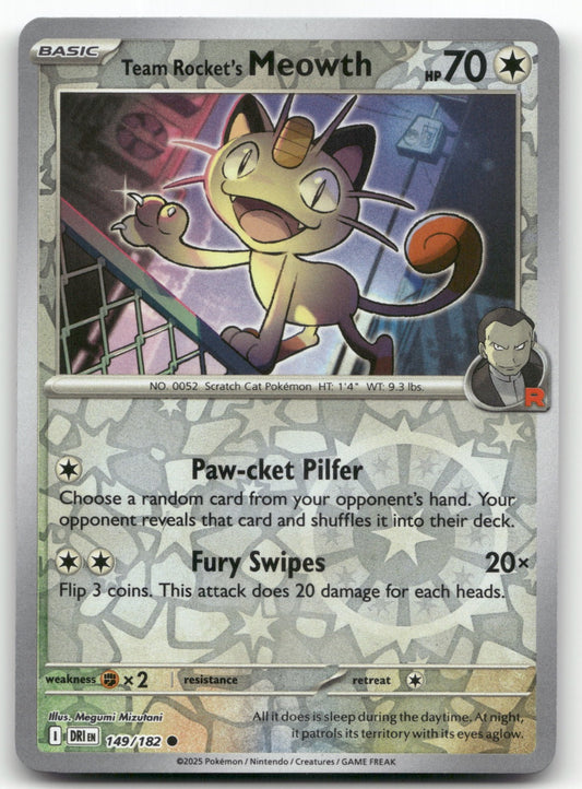 Team Rocket's Meowth Common SV10: Destined Rivals 149/182 NM