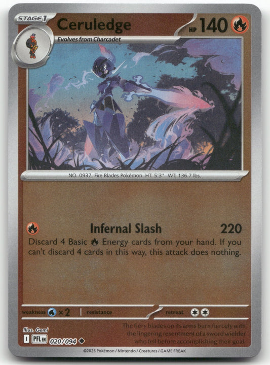 Ceruledge Uncommon ME02: Phantasmal Flames 020/094 NM