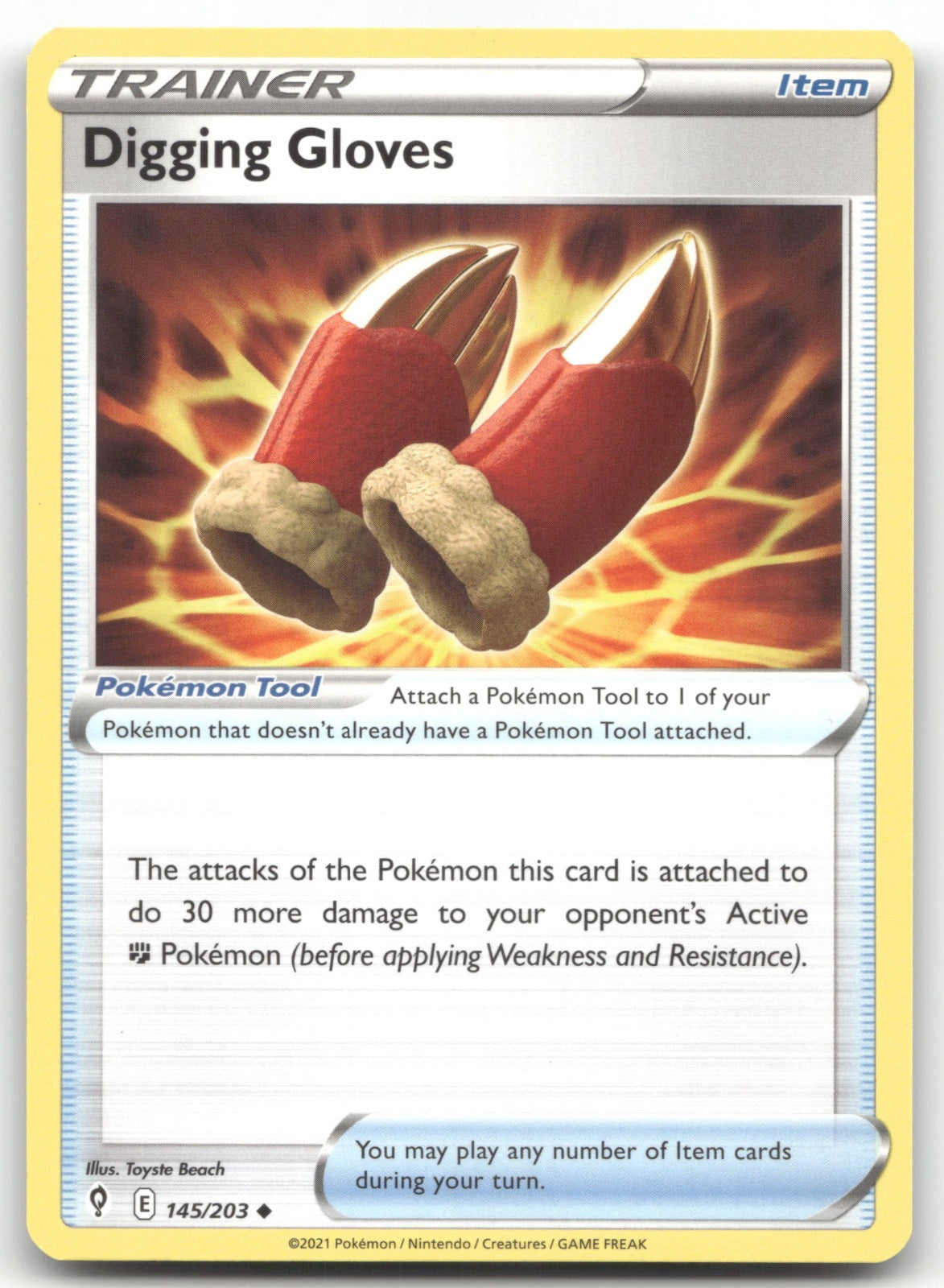 Digging Gloves Uncommon SWSH07: Evolving Skies 145/203 NM