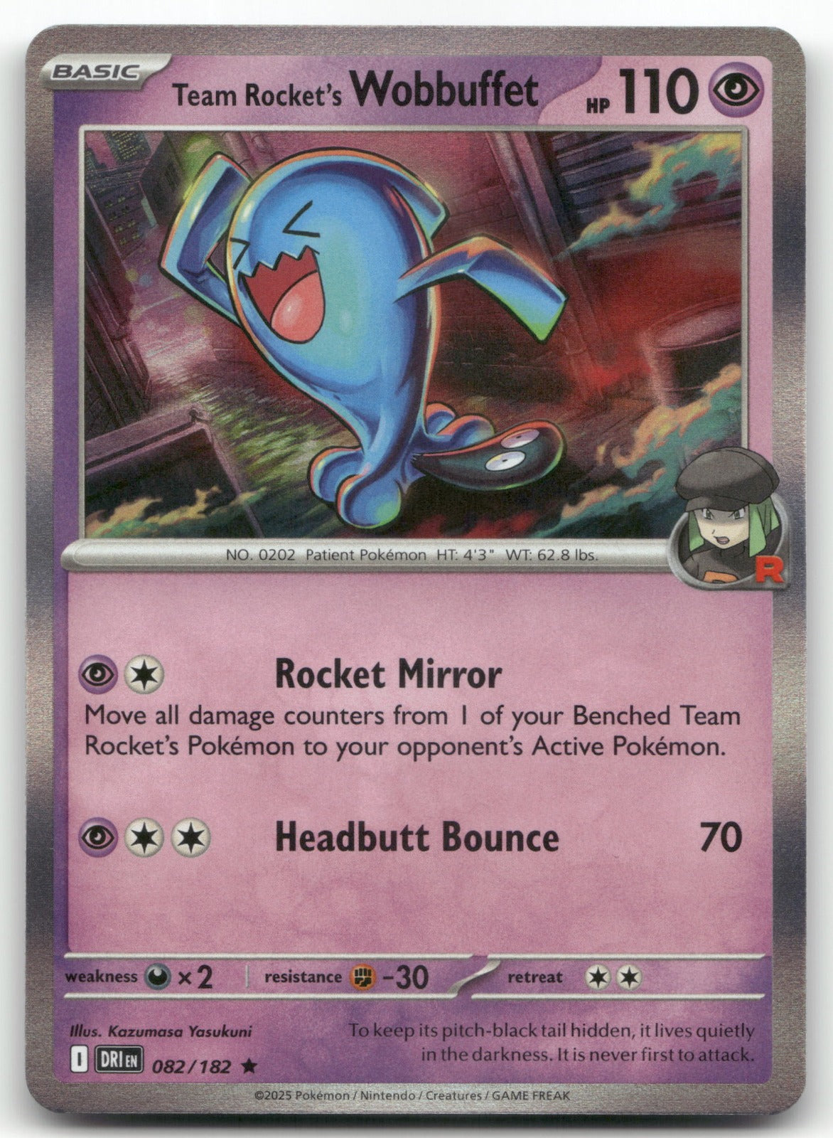 Team Rocket's Wobbuffet Rare SV10: Destined Rivals 082/182 NM