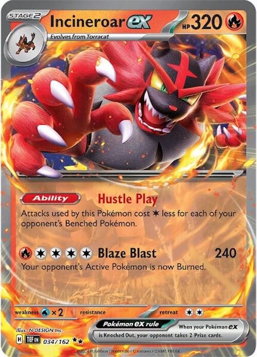 Incineroar ex - Double Rare SV05: Temporal Forces 034/162 NM