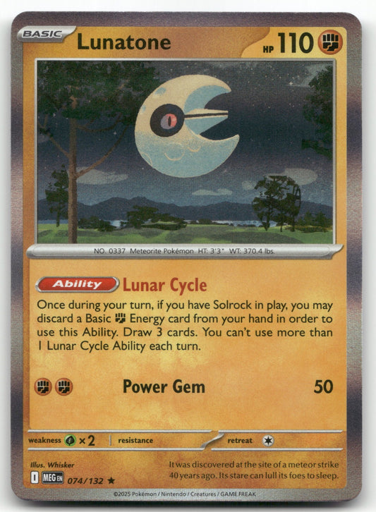 Lunatone Rare ME01: Mega Evolution 074/132 NM