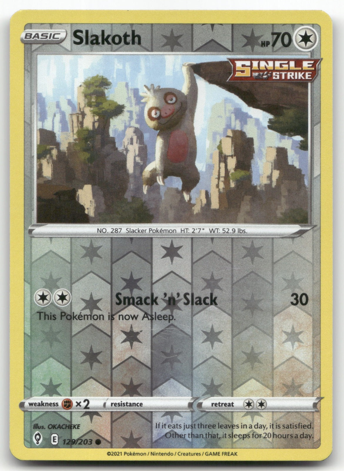 Slakoth Common SWSH07: Evolving Skies 129/203 NM