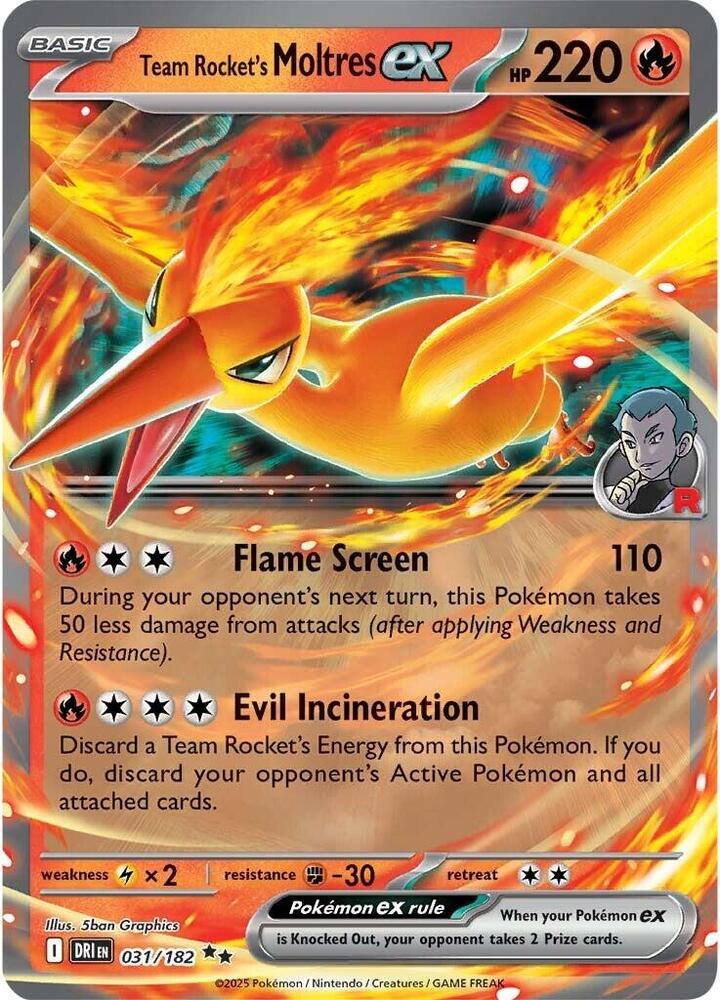 Team Rocket's Moltres ex Double Rare SV10: Destined Rivals 031/182 NM