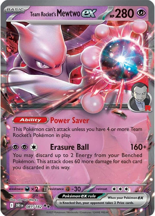 Team Rocket's Mewtwo ex - Double Rare SV10: Destined Rivals 081/182 NM