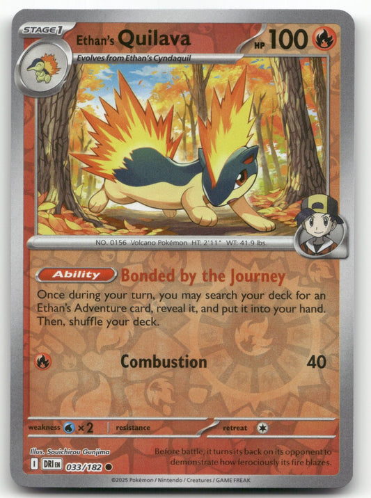 Ethan's Quilava Common SV10: Destined Rivals 033/182 NM