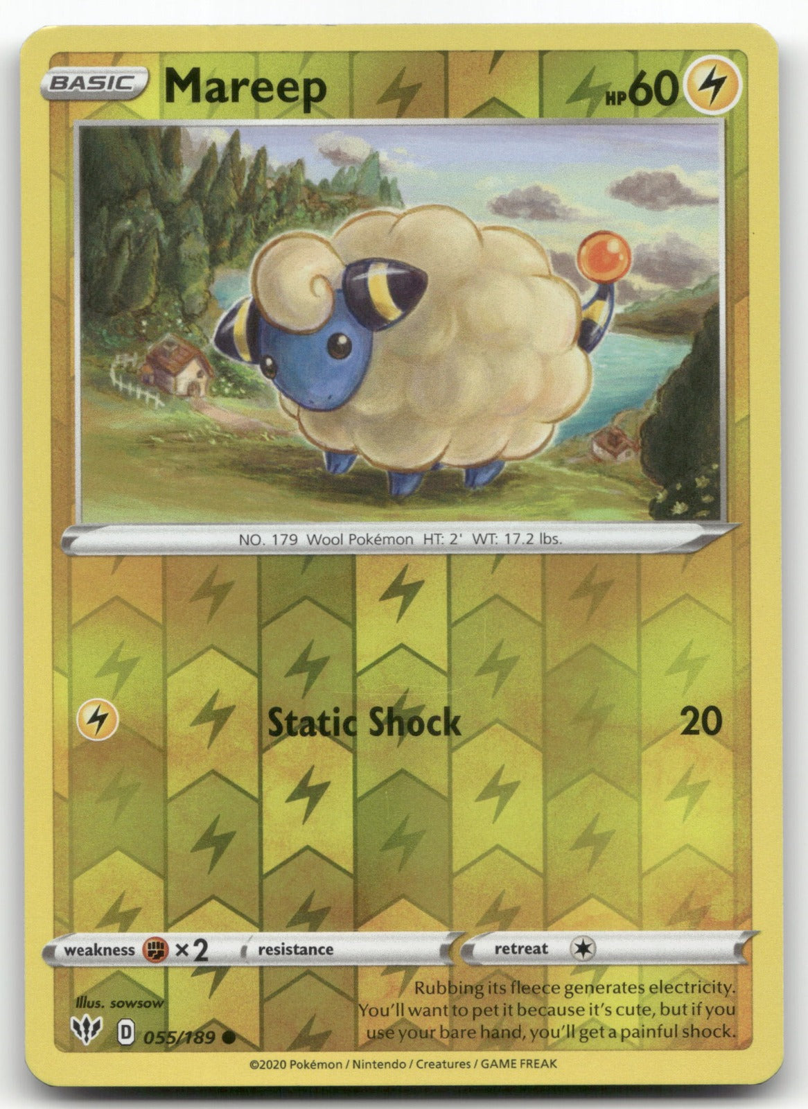 Mareep Common SWSH03: Darkness Ablaze 055/189 NM