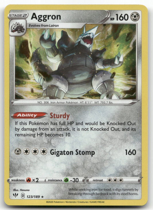 Aggron Holo Rare SWSH03: Darkness Ablaze 123/189 NM