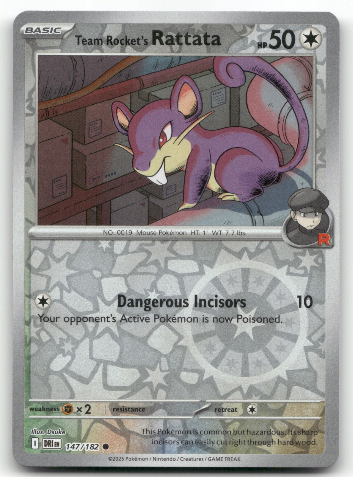 Team Rocket's Rattata Common SV10: Destined Rivals 147/182 NM