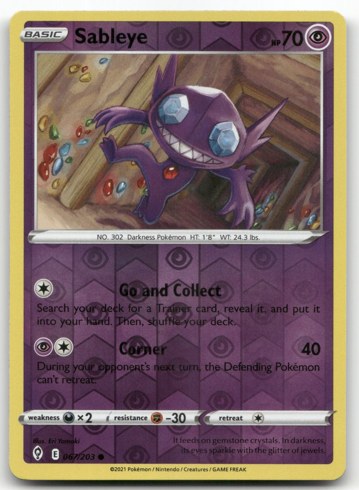 Sableye Common SWSH07: Evolving Skies 067/203 NM