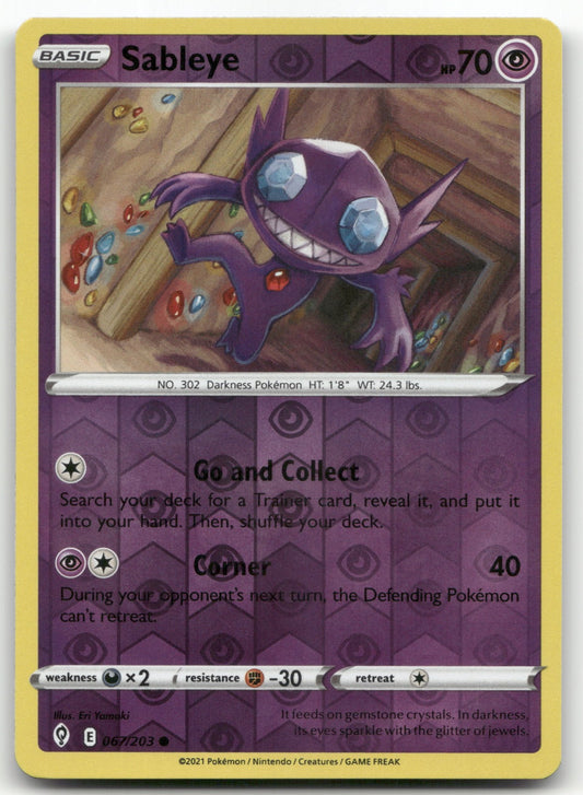 Sableye Common SWSH07: Evolving Skies 067/203 NM