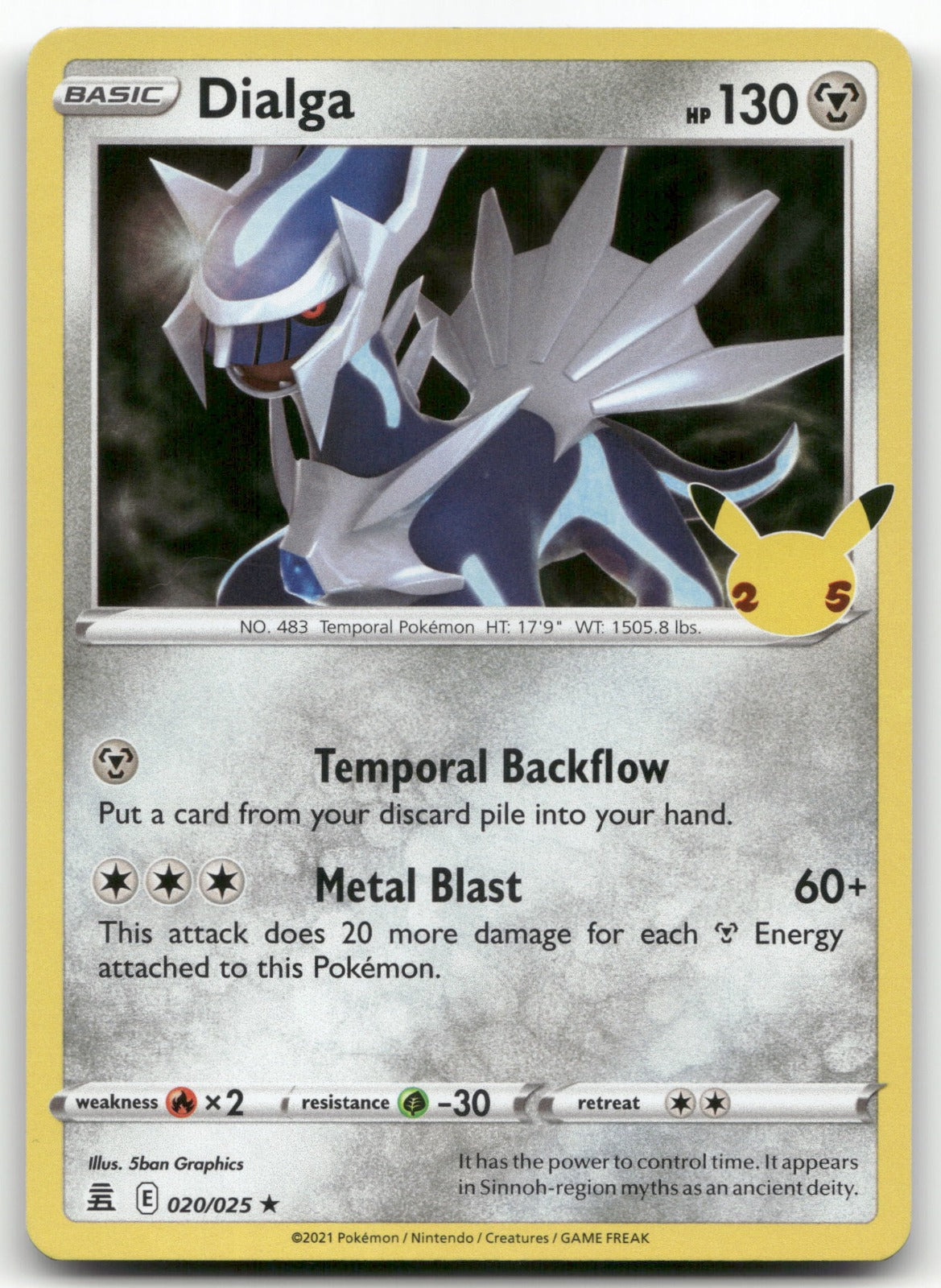 Dialga Holo Rare Celebrations 020/025 NM