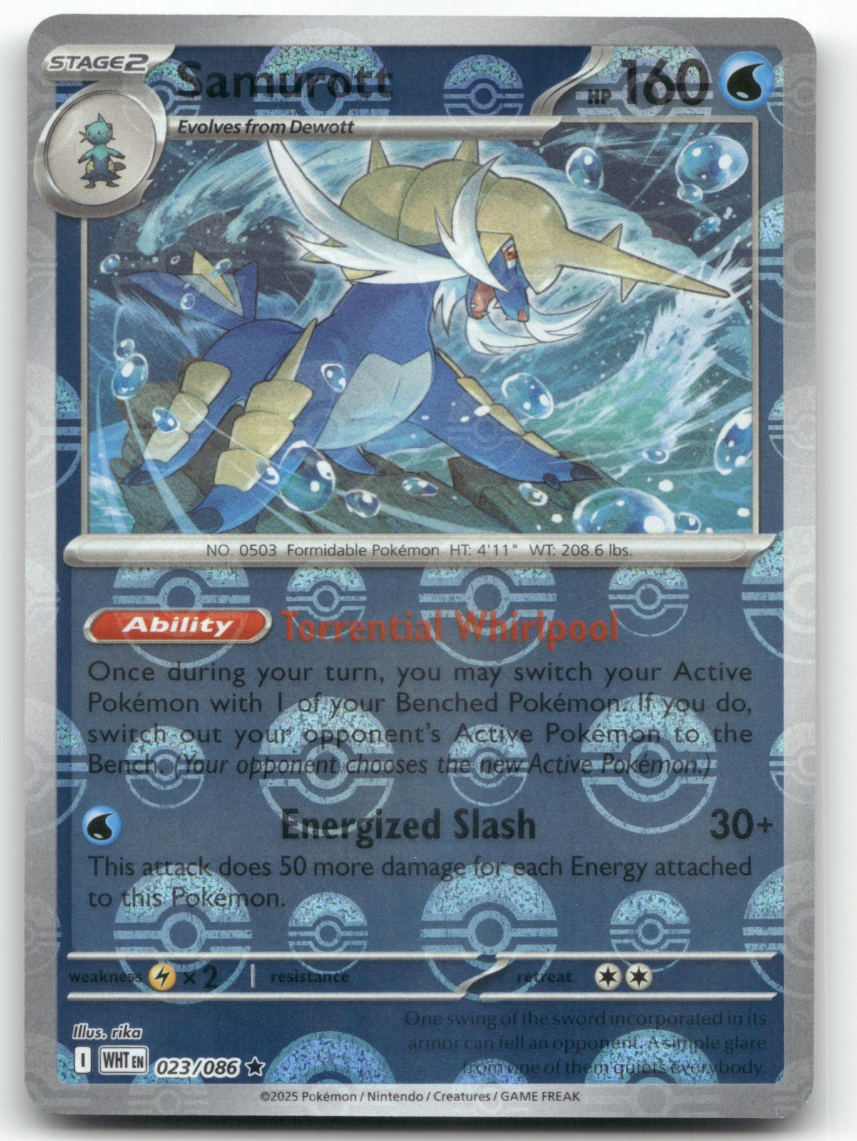 Samurott (Poke Ball Pattern) Rare SV: White Flare 023/086 NM