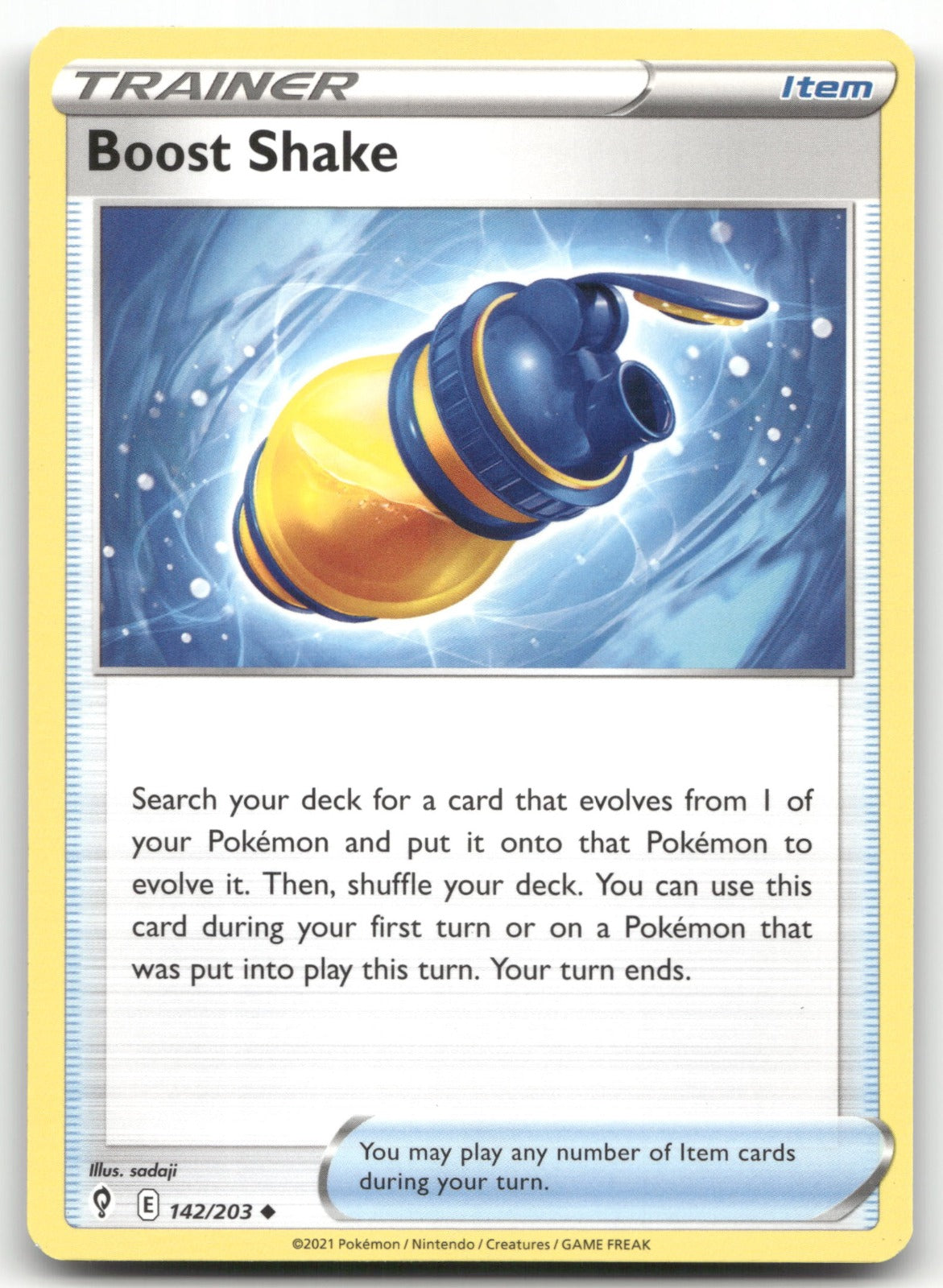 Boost Shake Uncommon SWSH07: Evolving Skies 142/203 NM