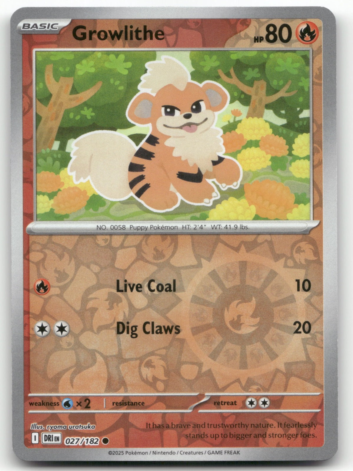 Growlithe Common SV10: Destined Rivals 027/182 NM