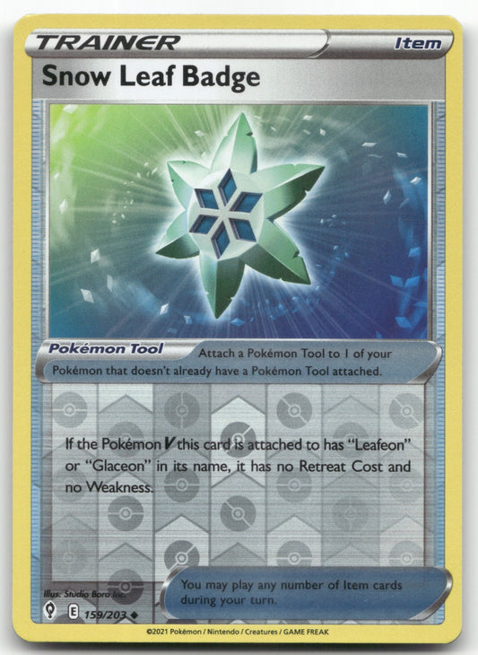 Snow Leaf Badge Uncommon SWSH07: Evolving Skies 159/203 NM