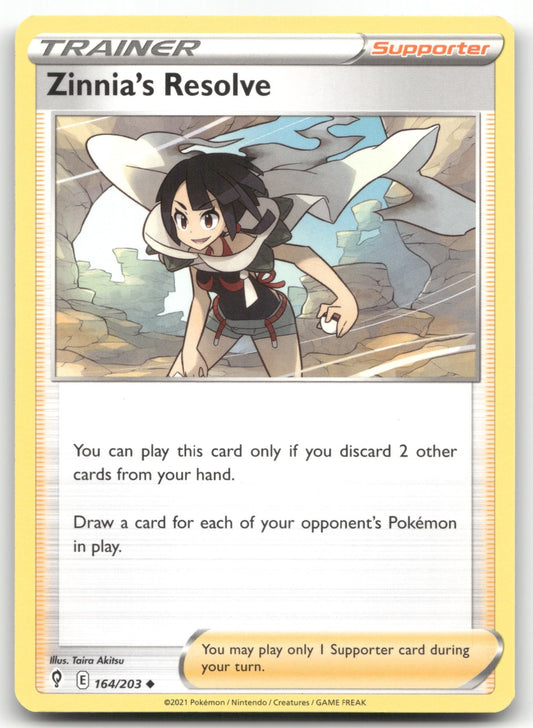Zinnia's Resolve Uncommon SWSH07: Evolving Skies 164/203 NM