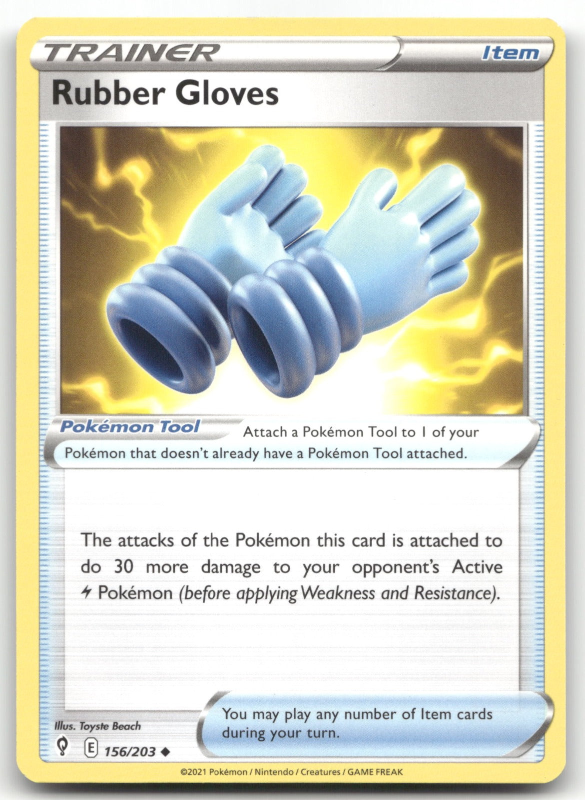 Rubber Gloves Uncommon SWSH07: Evolving Skies 156/203 NM