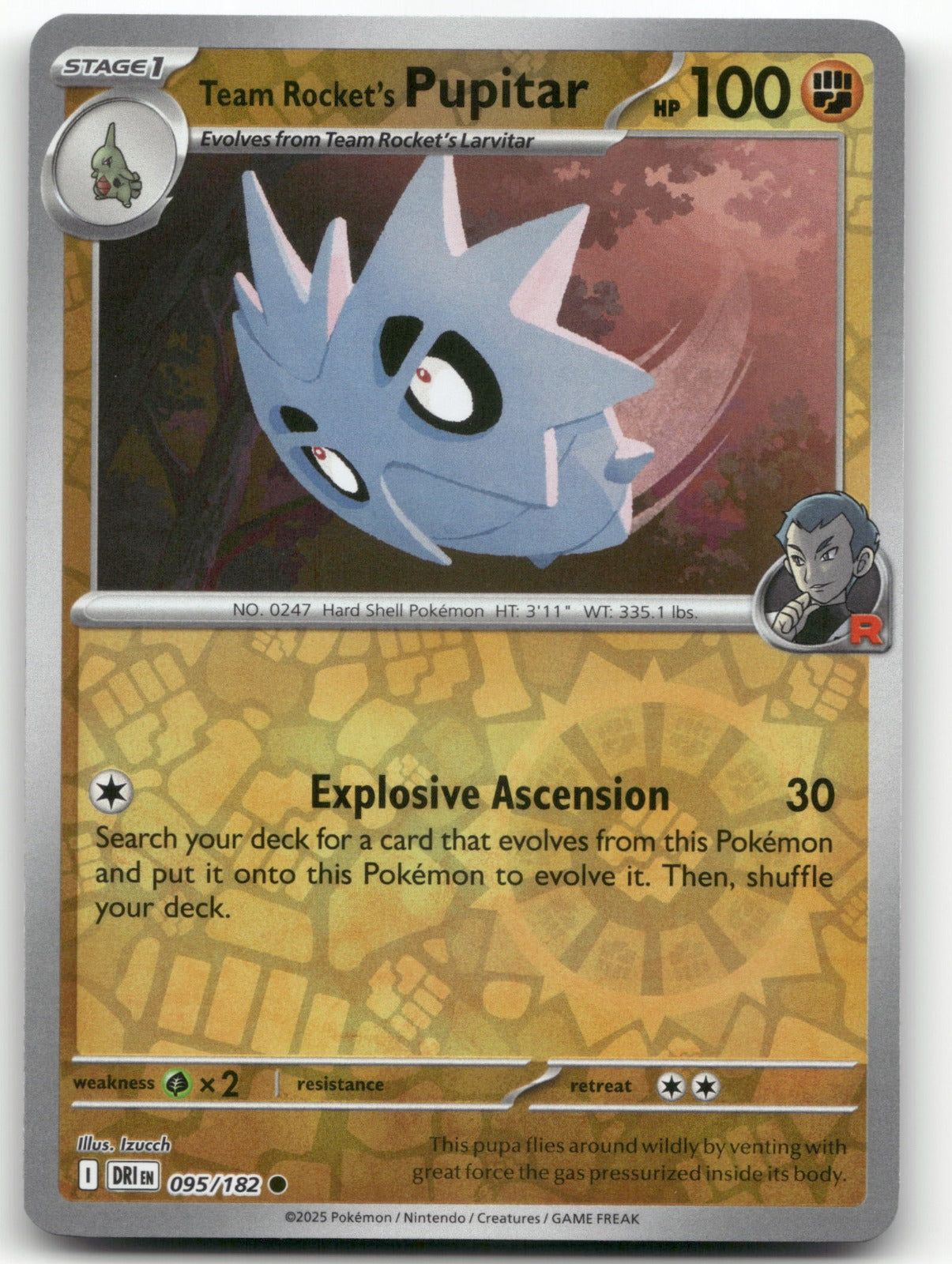Team Rocket's Pupitar Common SV10: Destined Rivals 095/182 NM