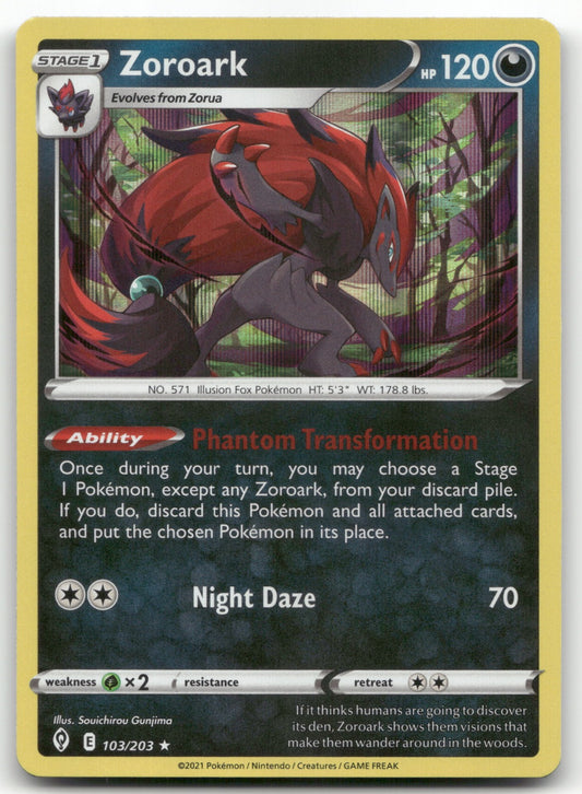 Zoroark Holo Rare SWSH07: Evolving Skies 103/203 NM