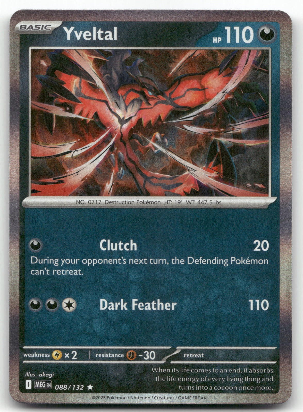 Yveltal Rare ME01: Mega Evolution 088/132 NM