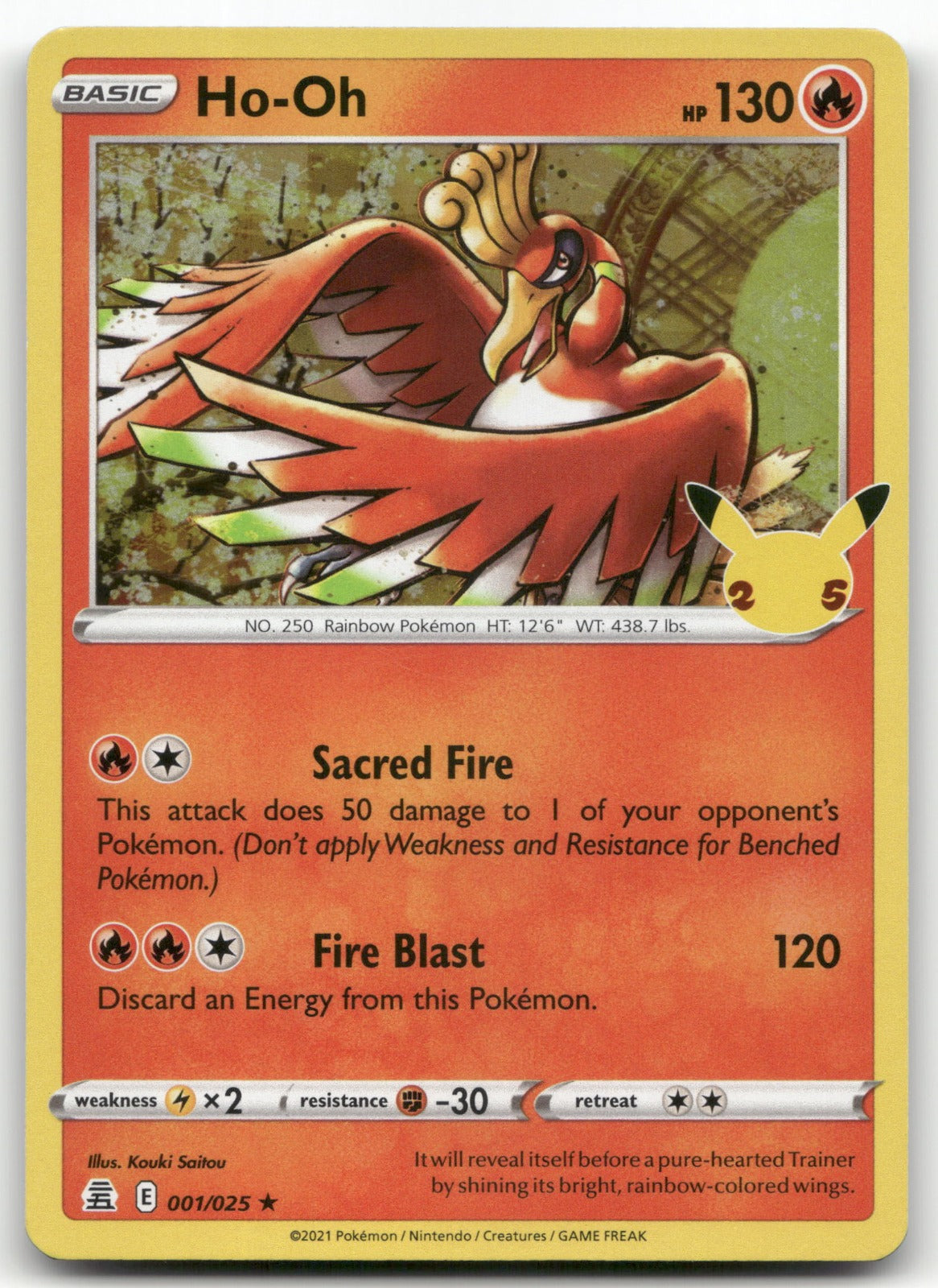 Ho-Oh Holo Rare Celebrations 001/025 NM