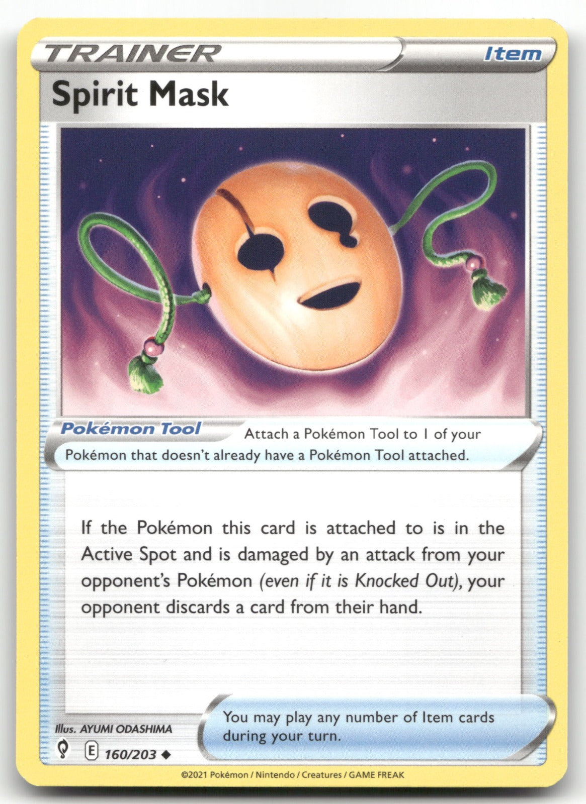 Spirit Mask Uncommon SWSH07: Evolving Skies 160/203 NM