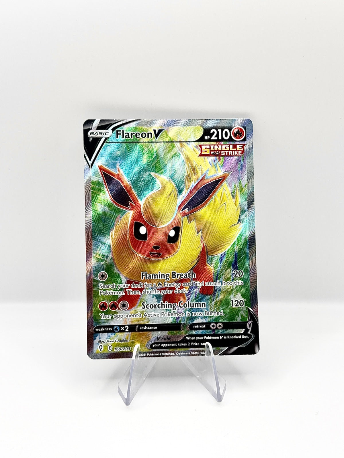 Flareon V (Full Art) Ultra Rare SWSH07: Evolving Skies 169/203 NM