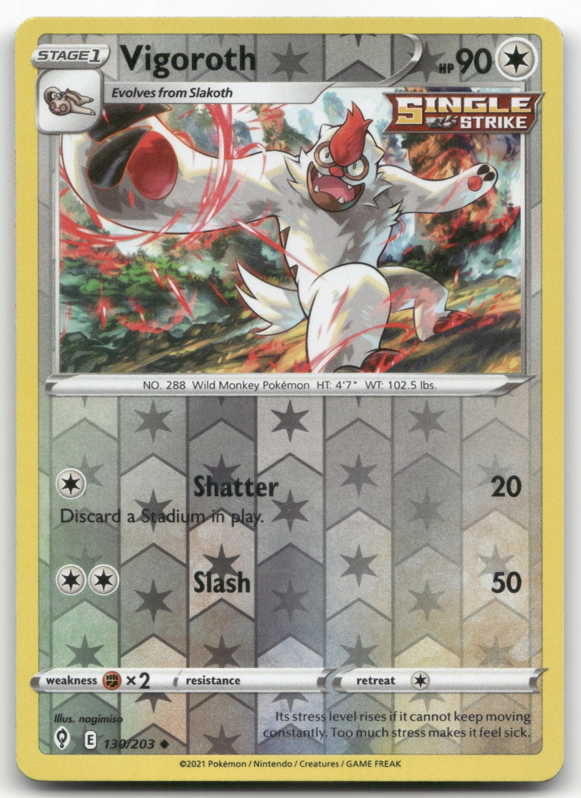 Vigoroth Uncommon SWSH07: Evolving Skies 130/203 NM