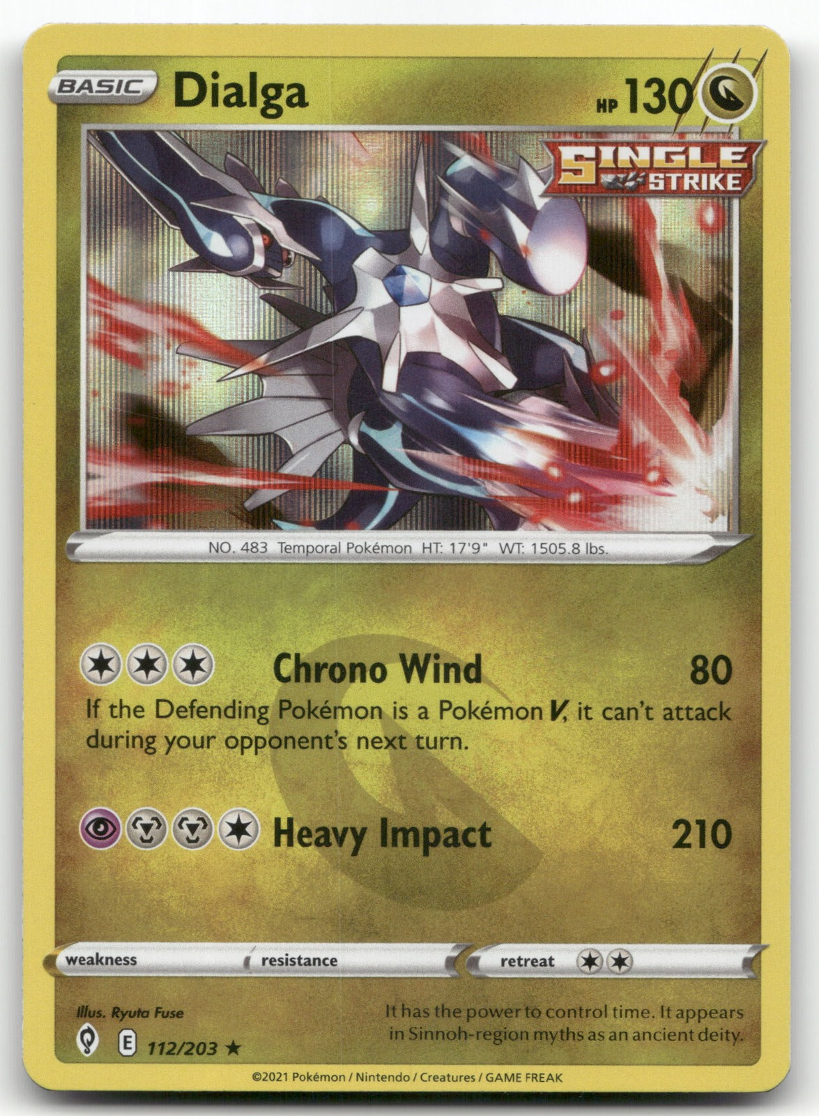 Dialga Holo Rare SWSH07: Evolving Skies 112/203 NM