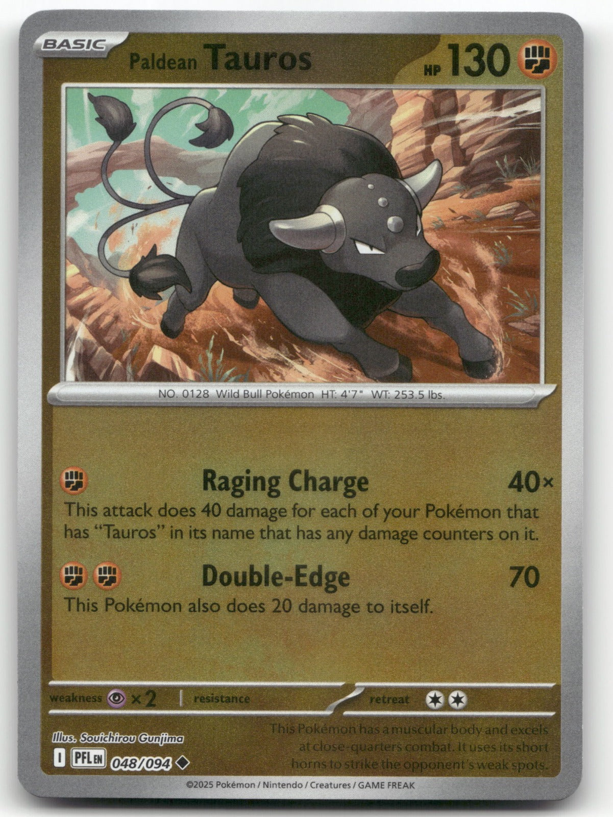 Paldean Tauros Uncommon ME02: Phantasmal Flames 048/094 NM