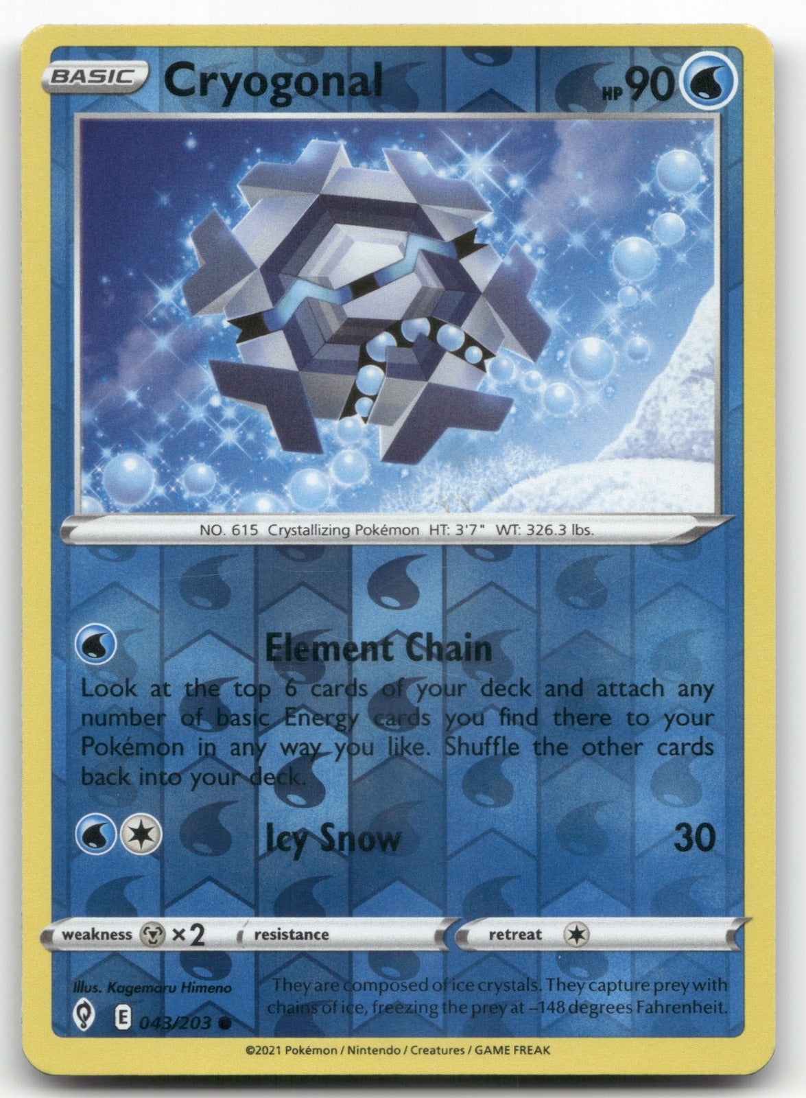 Cryogonal Common SWSH07: Evolving Skies 043/203 NM
