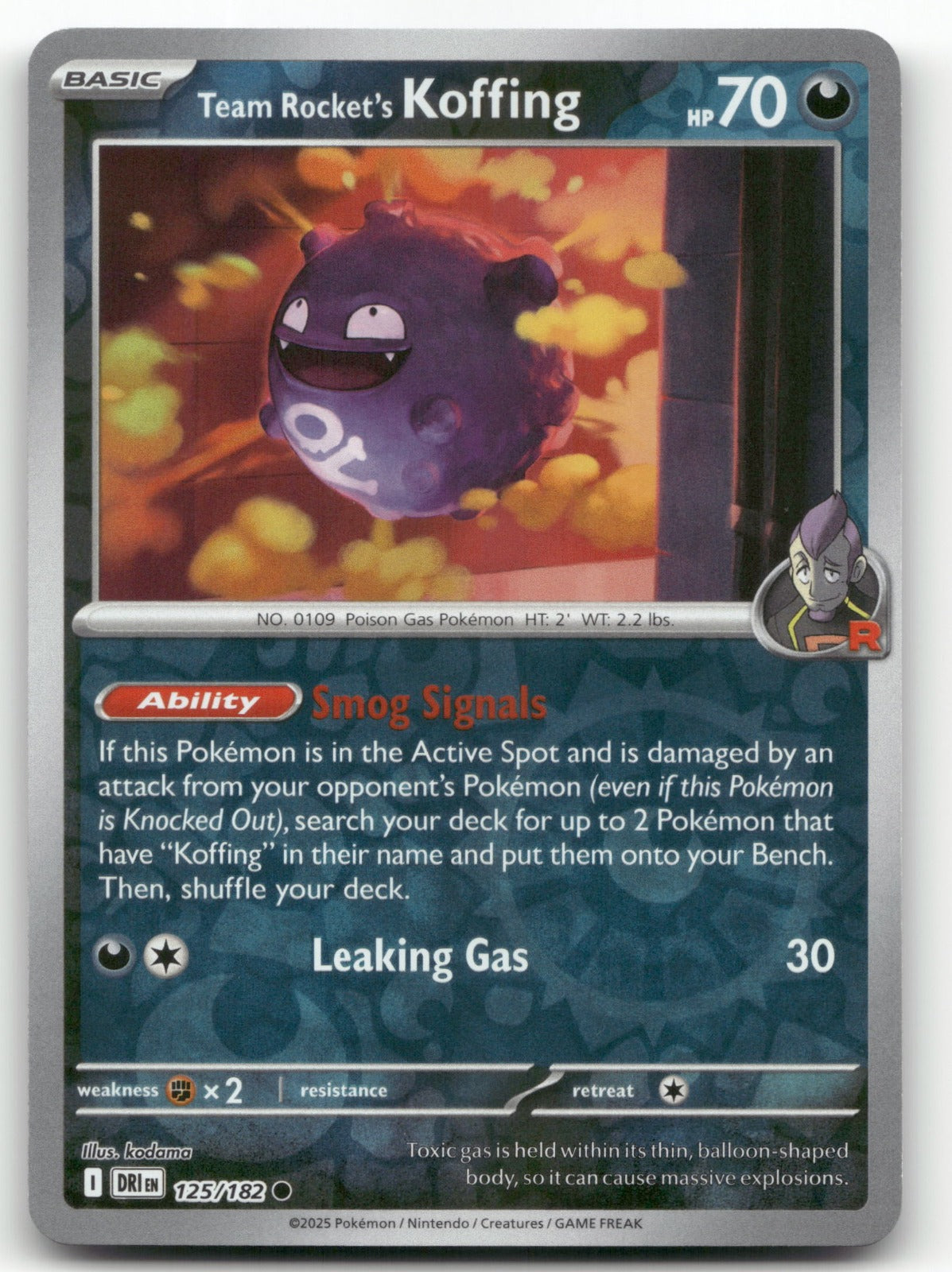 Team Rocket's Koffing Common SV10: Destined Rivals 125/182 NM