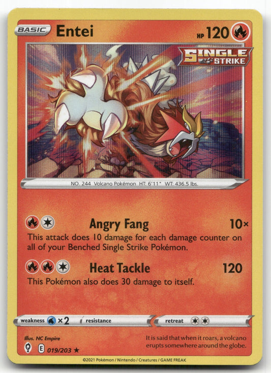 Entei Holo Rare SWSH07: Evolving Skies 019/203 NM