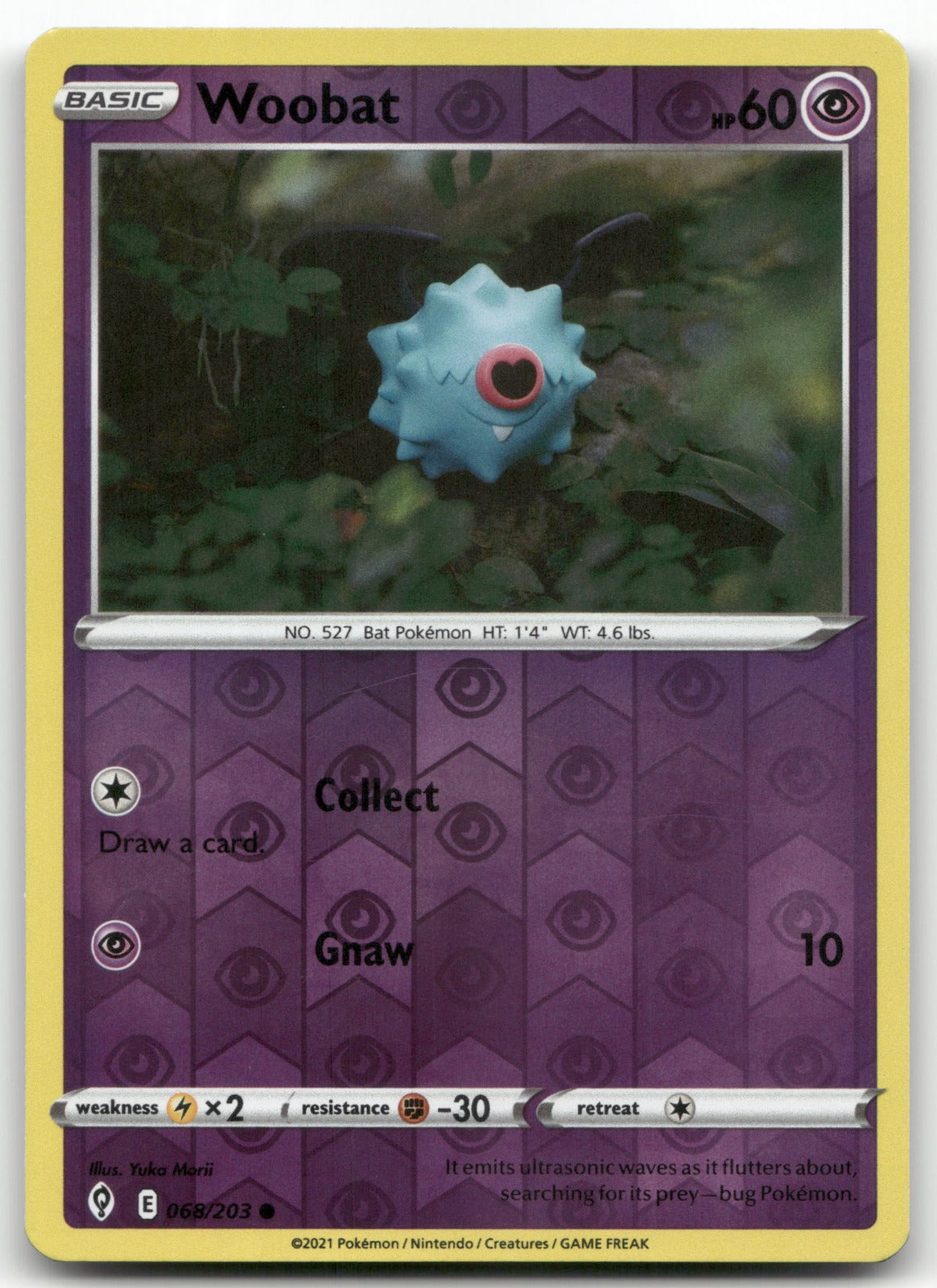 Woobat Common SWSH07: Evolving Skies 068/203 NM