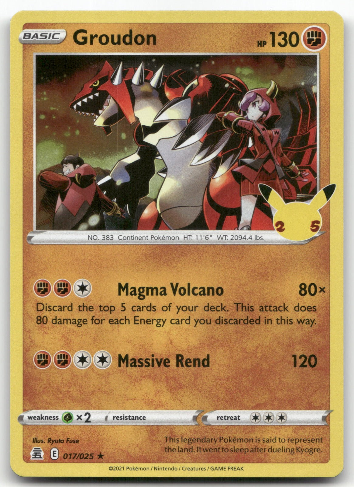 Groudon Holo Rare Celebrations 017/025 NM